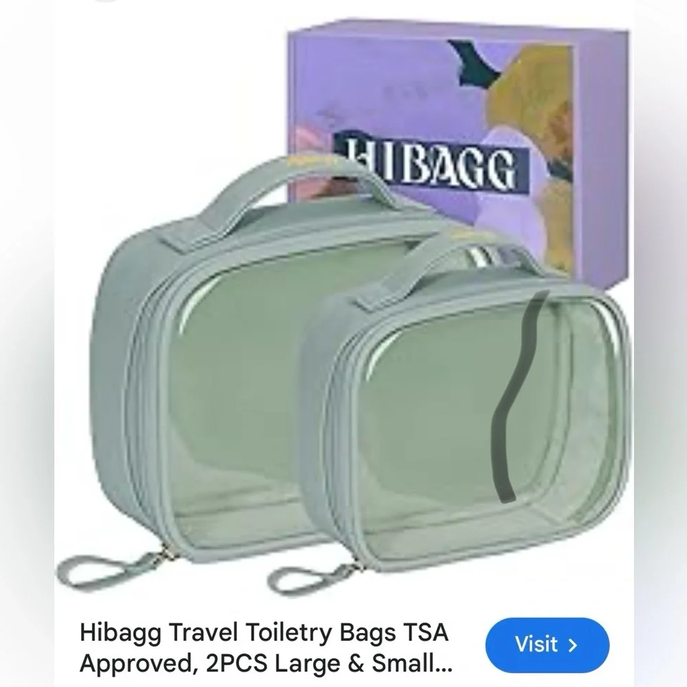 NWT Hibagg travel dop kit duo with clear plastic windows airport friendly